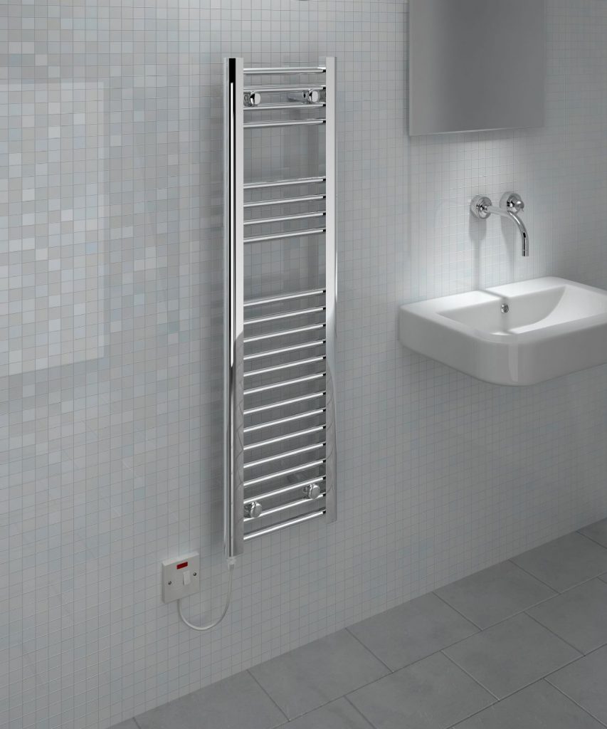 Kudox Slim Electric Towel Rail Chrome 150W (300 x 1100mm) Heating