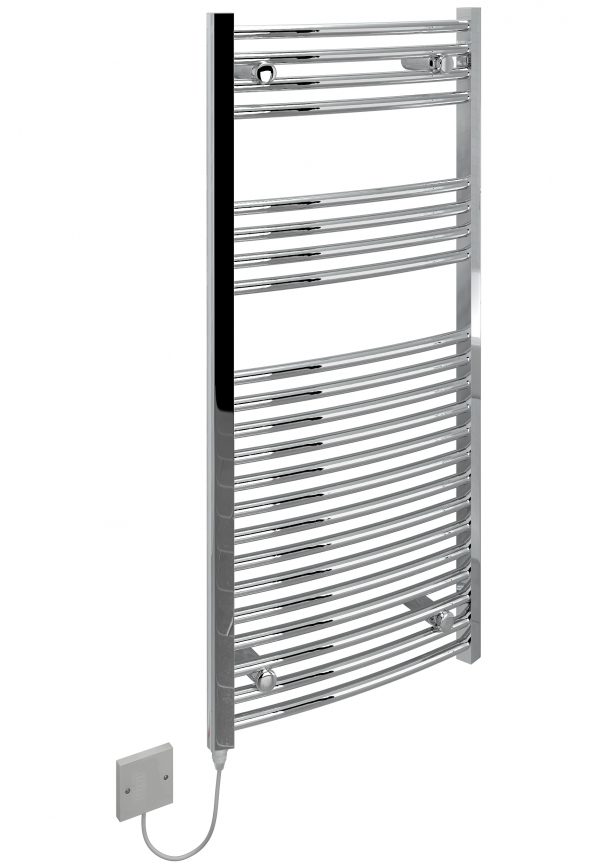 Kudox Electric Towel Rail Curved Chrome 250W (500 x 1100mm) Heating