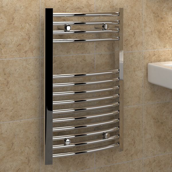 Kudox Premium Ladder Towel Rail Curved D 400mm x 700mm Chrome Heating